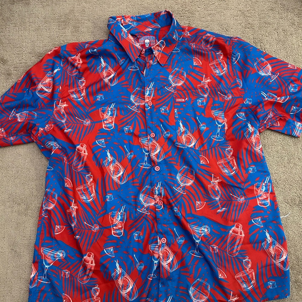 DIXXON Red and Blue Tropical Men's Shirt